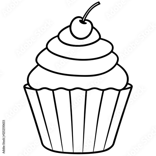 Cupcake-Themed Vector Line Art Creations