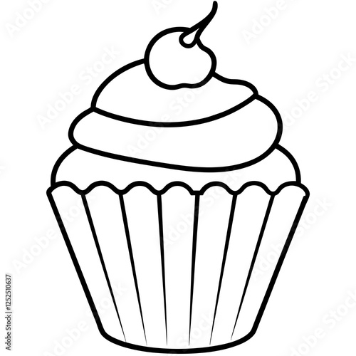 Cupcake-Themed Vector Line Art Creations