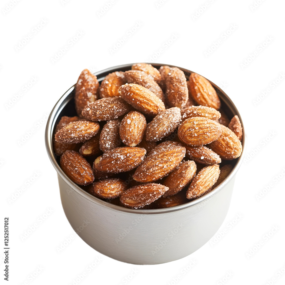 Fototapeta premium Tin of Homemade Cinnamon Sugar Roasted Almonds