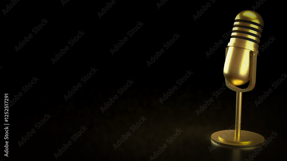 Microphone for podcast or Radio live concept 3d Rendering. Microphone for podcast or Radio live concept 3d Rendering.