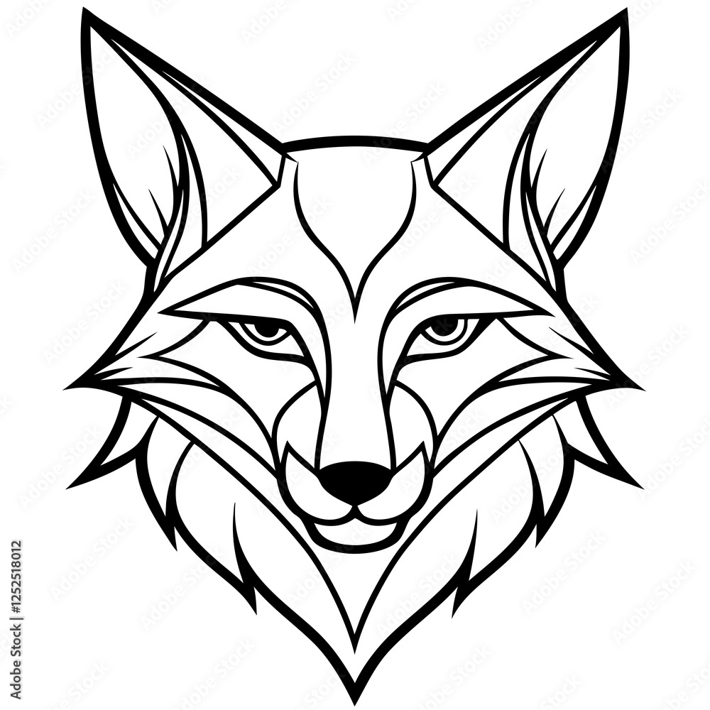 Fototapeta premium Alert fox portrait with curious expression against natural background