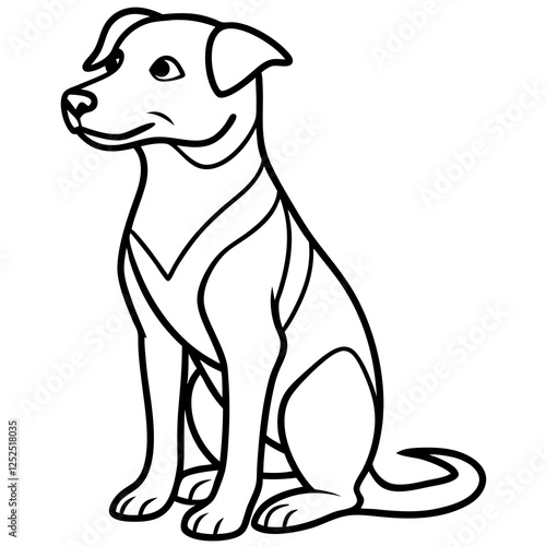 Playful One-Line Dog Drawing with Dynamic Movement in Contemporary Style