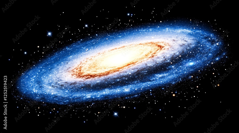 Obraz premium Captivating Spiral Galaxy with Swirling Arms Nebula Cosmic Brilliance Outer Space Exploration Light.