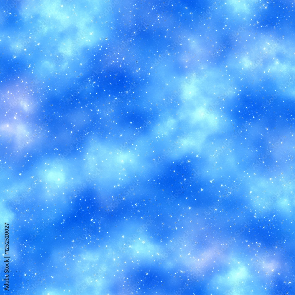 Celestial Blue Nebula Galaxy Background with Shimmering Stars and Soft Textured Cloud Formations. Celestial Blue Nebula Galaxy Background with Shimmering Stars and Soft Textured Cloud Formations.