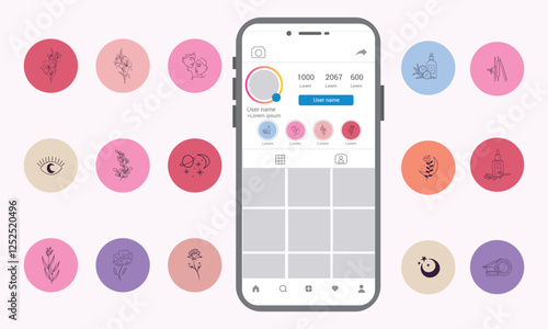 Set of dental clinic icons for Instagram story highlight covers