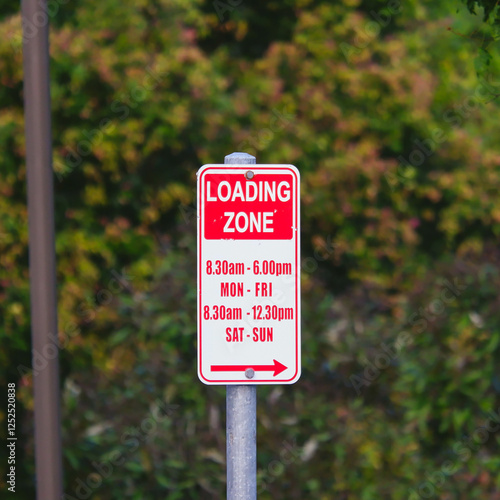 Loading zone sign in Australia