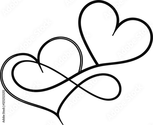 Intertwined Hearts Infinity Love Symbol Romantic Design Valentines Day