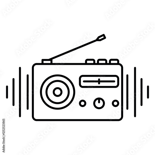 radio vector flat icon design