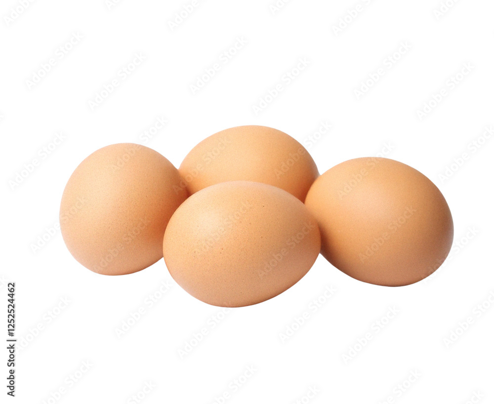 Fresh eggs with smooth brown and white shells, isolated on a transparent PNG background, perfect for food packaging, culinary designs, and organic farm branding.
Fresh eggs with smooth brown and white shells, isolated on a transparent PNG background, perfect for food packaging, culinary designs, and organic farm branding.