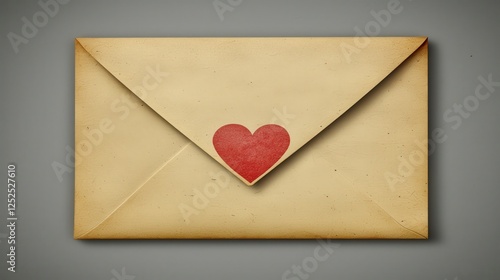 Wallpaper Mural Vintage Envelope with Heart Symbol for Romantic Correspondence Design Torontodigital.ca