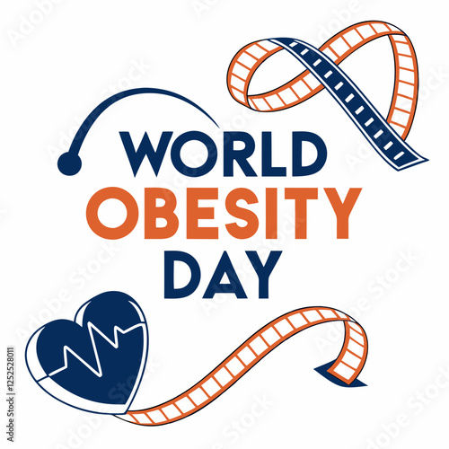 WORLD OBESITY DAY silhouette vector illustration