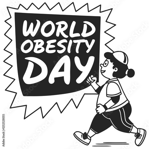 WORLD OBESITY DAY silhouette vector illustration