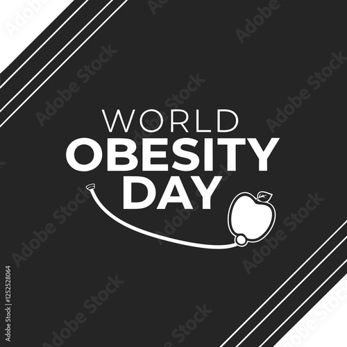 WORLD OBESITY DAY silhouette vector illustration