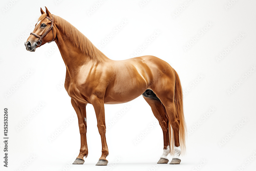 Obraz premium Bay sport horse isolated on white background
