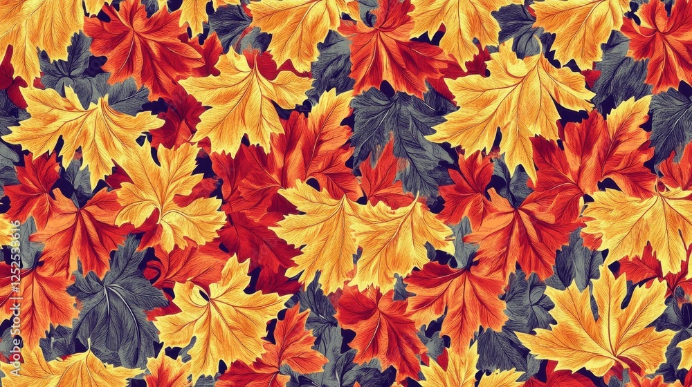 Autumn Maple Leaves Seamless Pattern. Autumn Maple Leaves Seamless Pattern.