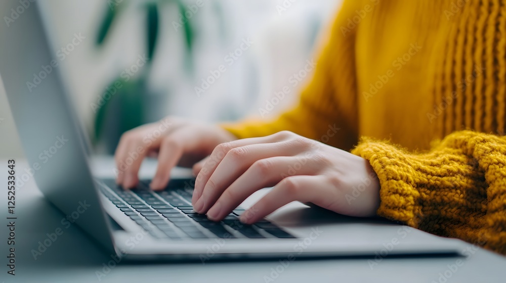 Fototapeta premium Woman Assisting Client via Email on Desktop Computer,Focused on Communication and Problem-Solving