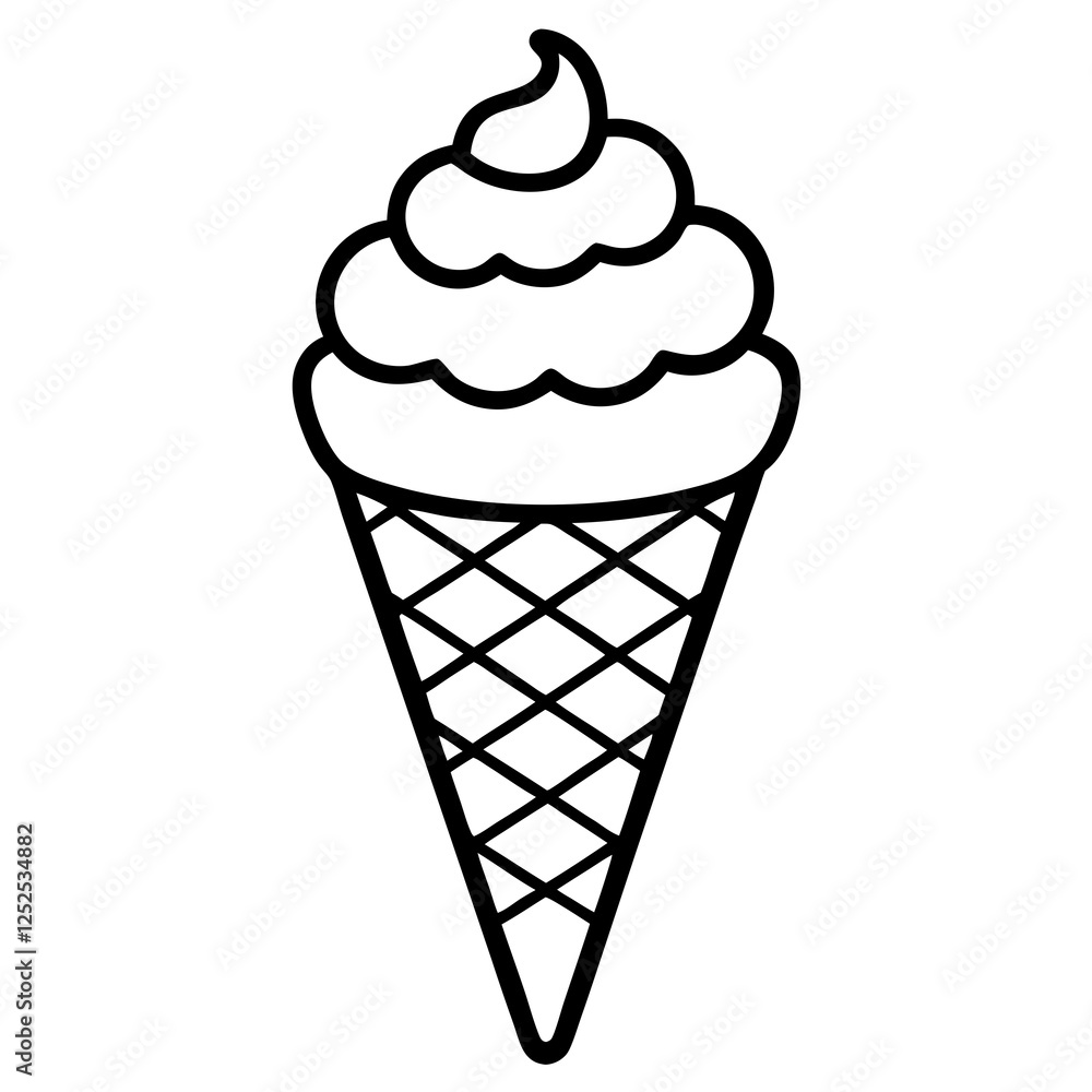 Geometric Ice Cream Cone Line Art Geometric Ice Cream Cone Line Art