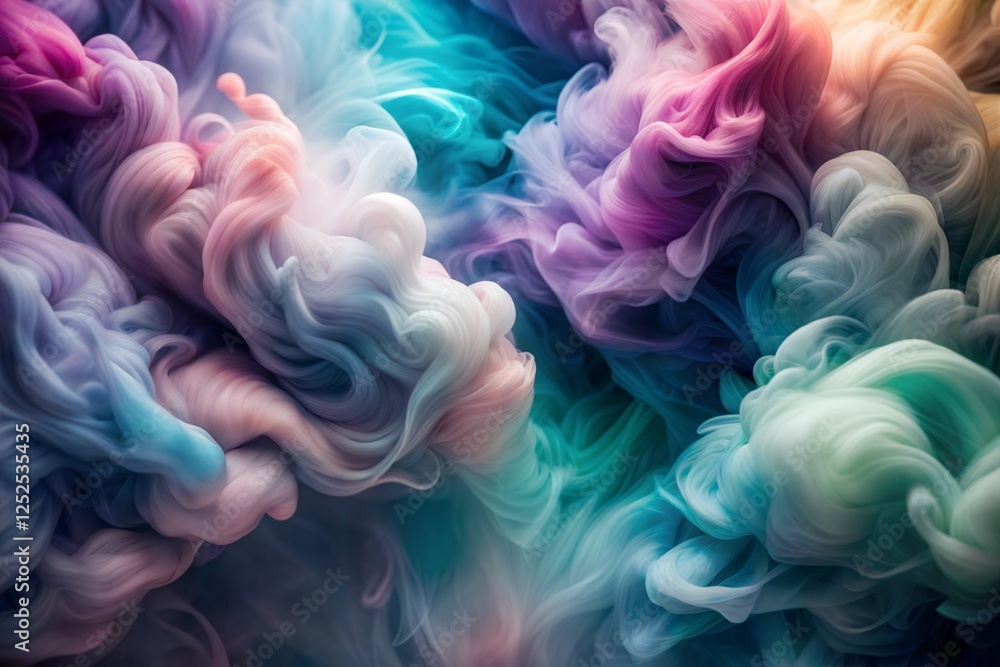 Fototapeta premium Dreamlike swirls of colorful ink watercolor texture