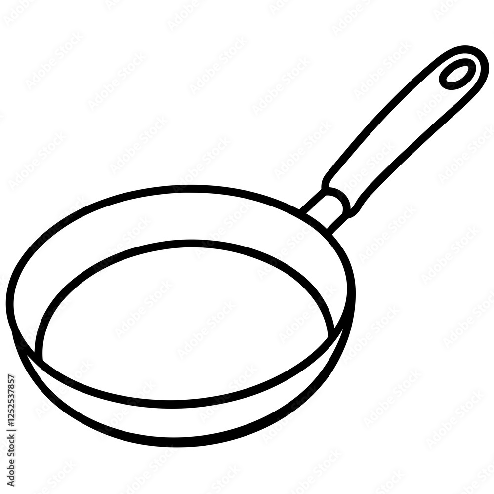 Minimalist Frying Pan Line Art Design Minimalist Frying Pan Line Art Design
