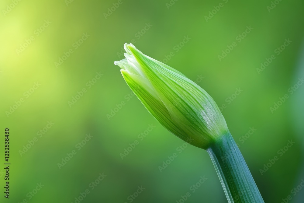Fototapeta premium Close up shot of a vibrant green flower bud