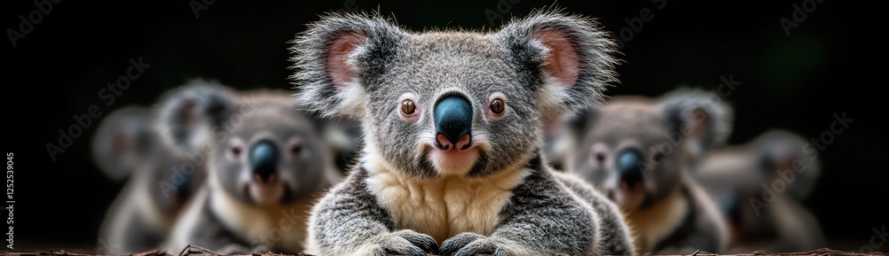 Fototapeta premium Collection of koalas on a white background