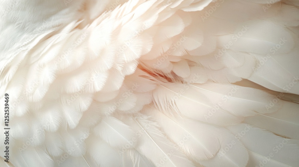 Obraz premium Delicate White Feathers Texture With Soft Plumes Background in Gentle Light Abstract Pattern