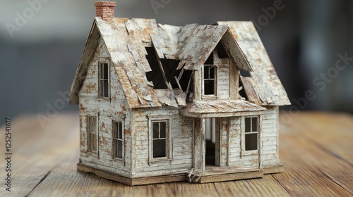 Ruined House Model: A Symbol of Decay and Loss