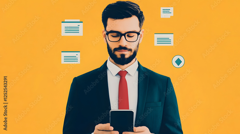 Businessperson Reviewing CRM Data on Smartphone for Customer Engagement and Sales Analysis Businessperson Reviewing CRM Data on Smartphone for Customer Engagement and Sales Analysis