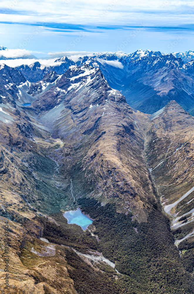Mountain Lakes in the Southland, South Island, New Zealand, Oceania. Mountain Lakes in the Southland, South Island, New Zealand, Oceania.