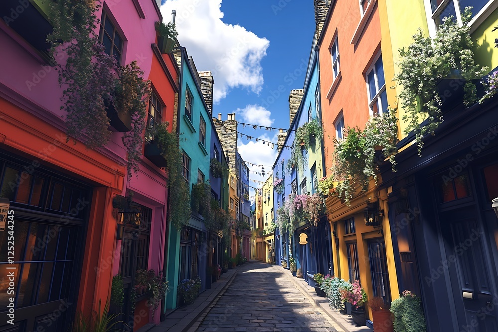 Obraz premium Colorful buildings at Neal's Yard, a small alley in Covent Garden