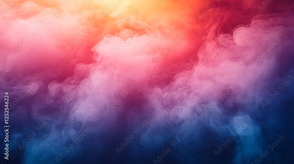 Fototapeta premium Abstract Colorful Smoke Background Vivid Red Pink Blue Orange Swirling Texture Design fog art haze 
