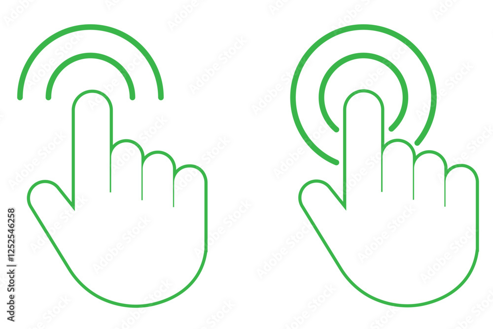 Click line hand cursor icon set. Click line hand cursor icon set.