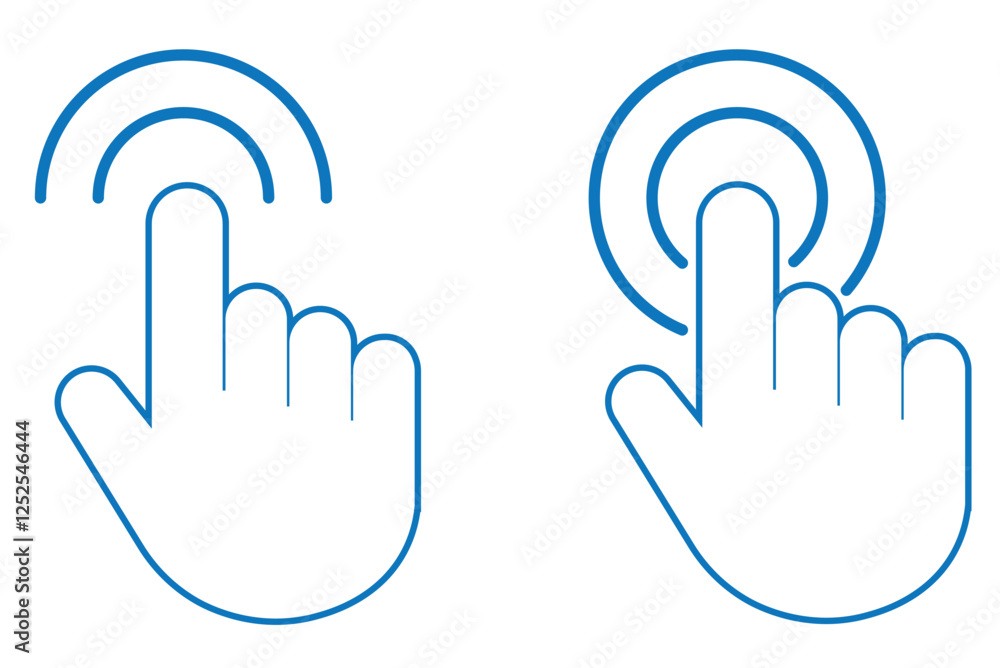 Click line hand cursor icon set. Click line hand cursor icon set.