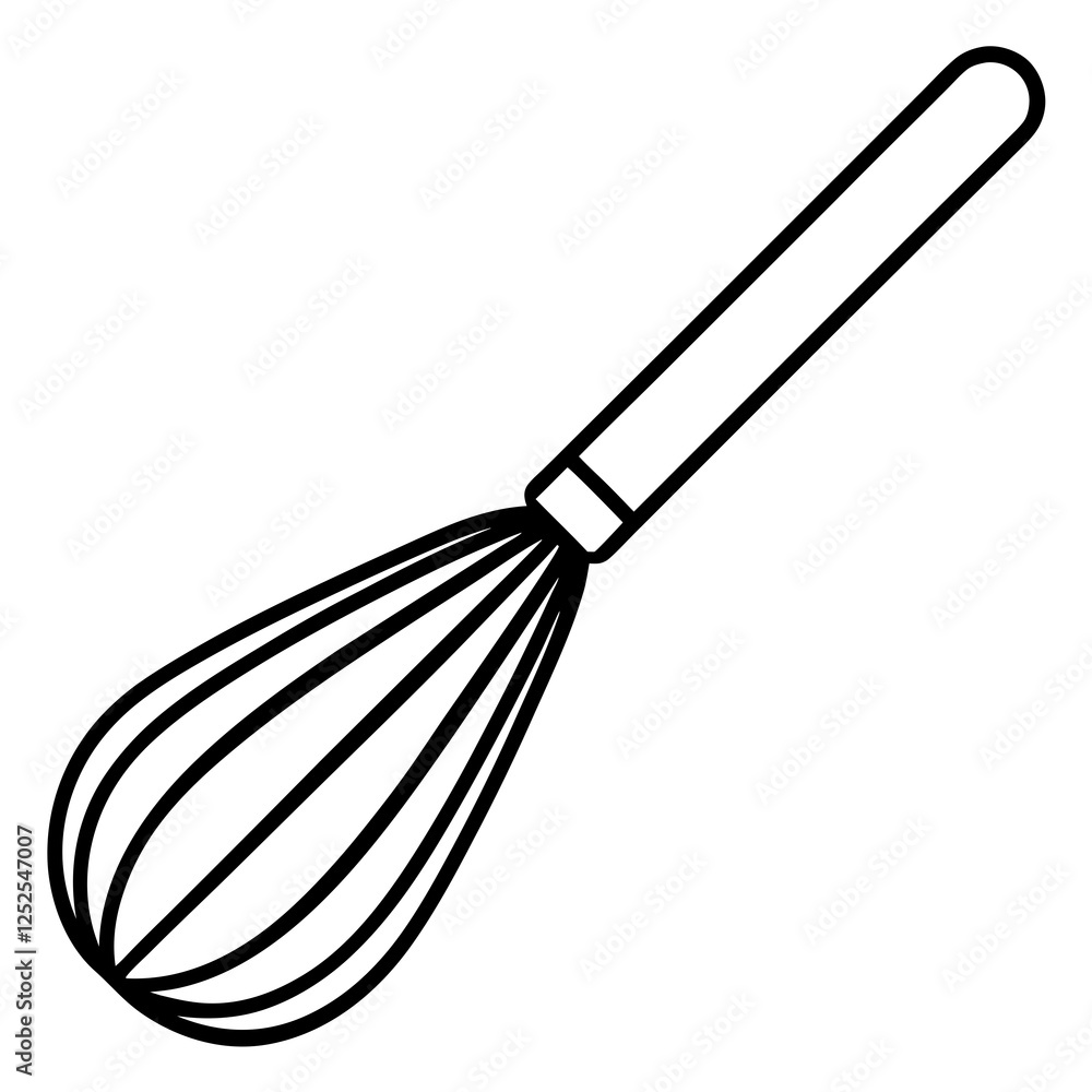Fototapeta premium Minimalist Whisk Line Drawing Design
