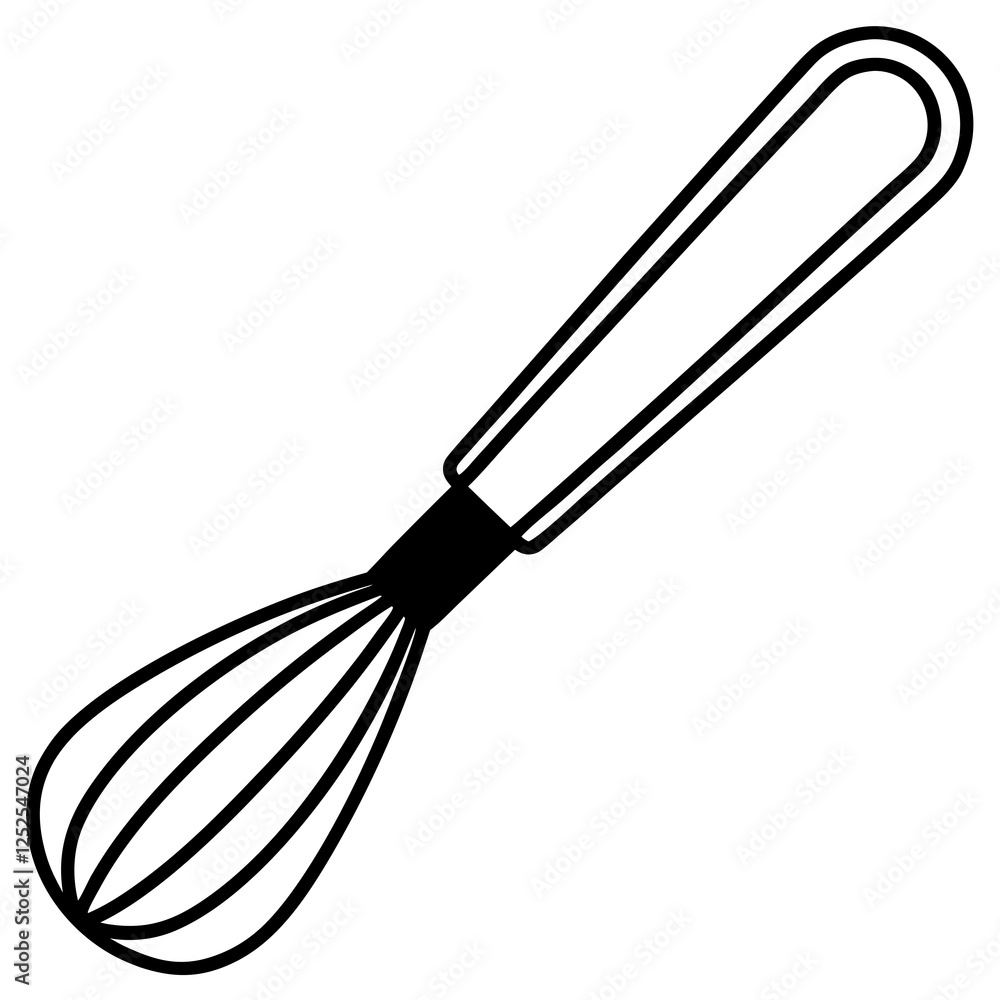 Fototapeta premium Minimalist Whisk Line Drawing Design