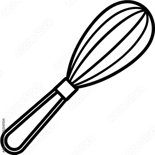 Minimalist Whisk Line Drawing Design