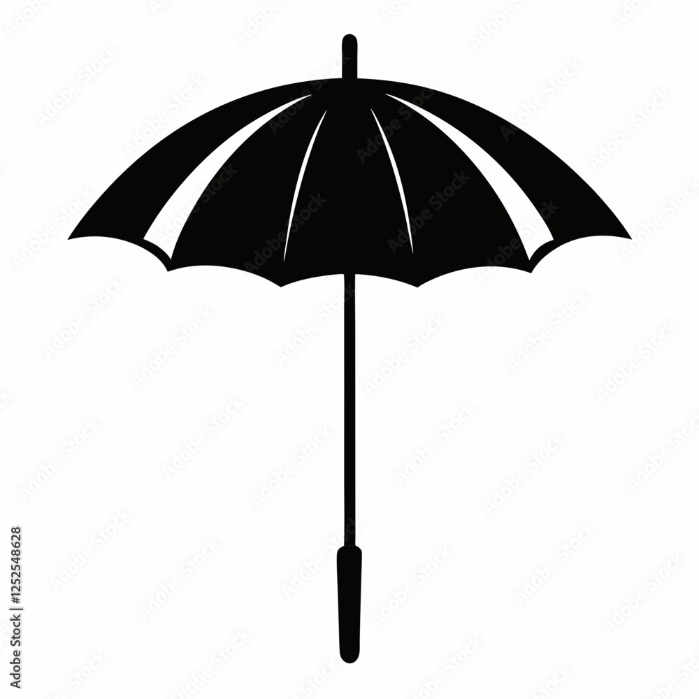 Parasol Silhouette Vector with White Background Parasol Silhouette Vector with White Background