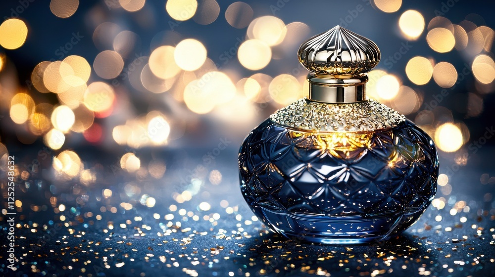 Elegant perfume bottle display glamorous setting product luxurious environment close-up view fragrance concept Elegant perfume bottle display glamorous setting product luxurious environment close-up view fragrance concept