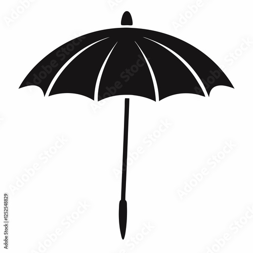 Parasol Silhouette Vector with White Background