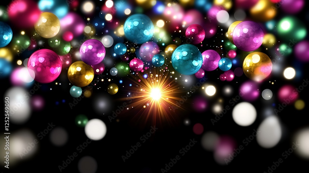 Festive Colorful Bokeh Background with Sparkling Lights Festive Colorful Bokeh Background with Sparkling Lights
