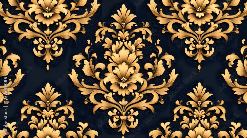 Ornate Seamless Golden Baroque Pattern on Dark Textured Background Exuding Timeless Luxury Ornate Seamless Golden Baroque Pattern on Dark Textured Background Exuding Timeless Luxury