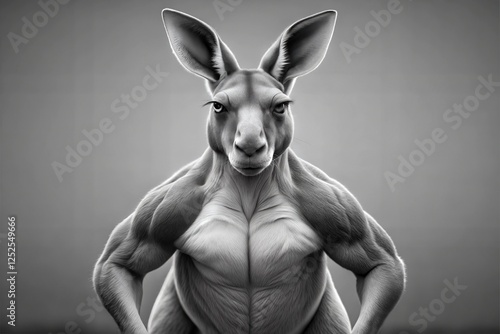 kangaroo with big  muscles is watching you photo