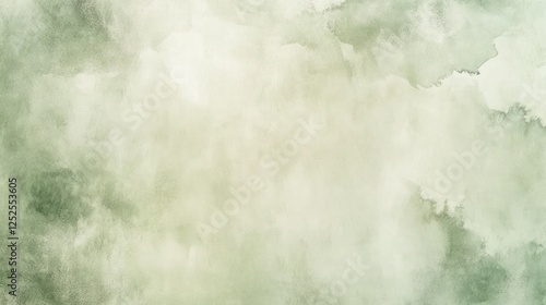 A soft sage green backdrop with a watercolor effect, creating a soothing and artistic atmosphere, featuring generous copy space for additional text.