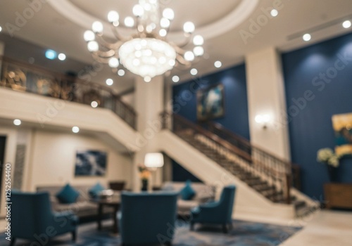 This image of a blurred interior, highlighting soft colors and warm lighting, provides a generic representation of a comfortable and inviting public space
