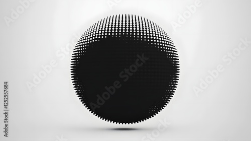 Minimalist Abstract Halftone Circle Design in Black and White