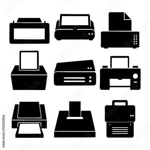 office accessories Silhouettes vector