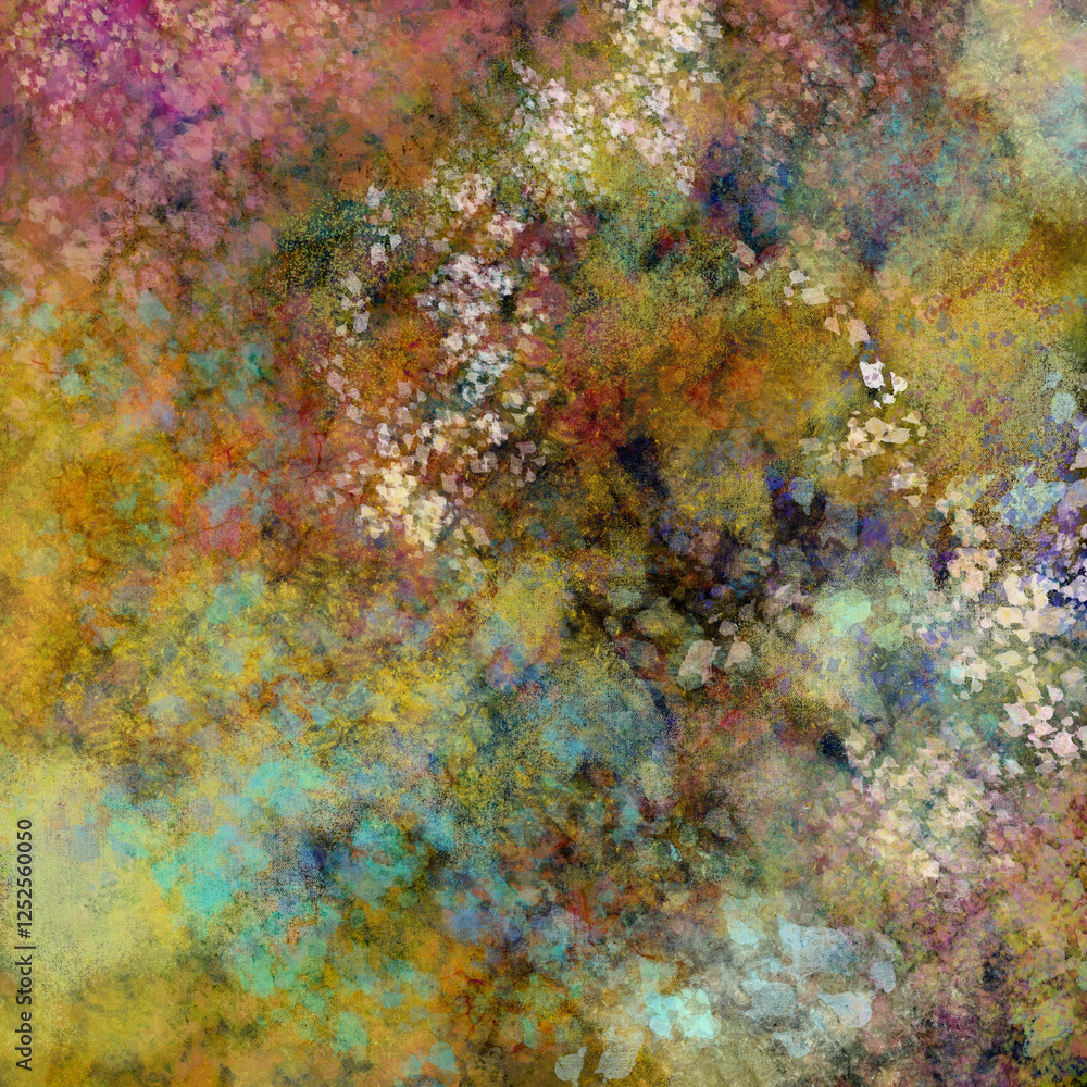 Fototapeta premium Abstract blurry painted seamless pattern Earthy natural organic tones Grunge effect Grainy multicolor background