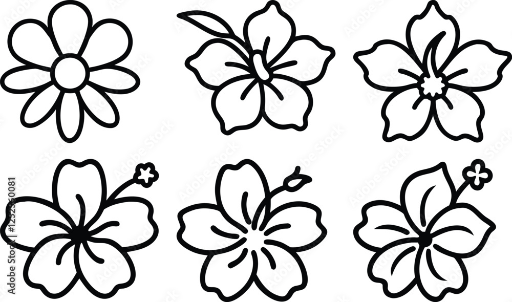 Floral Silhouette Vector Set Floral Silhouette Vector Set