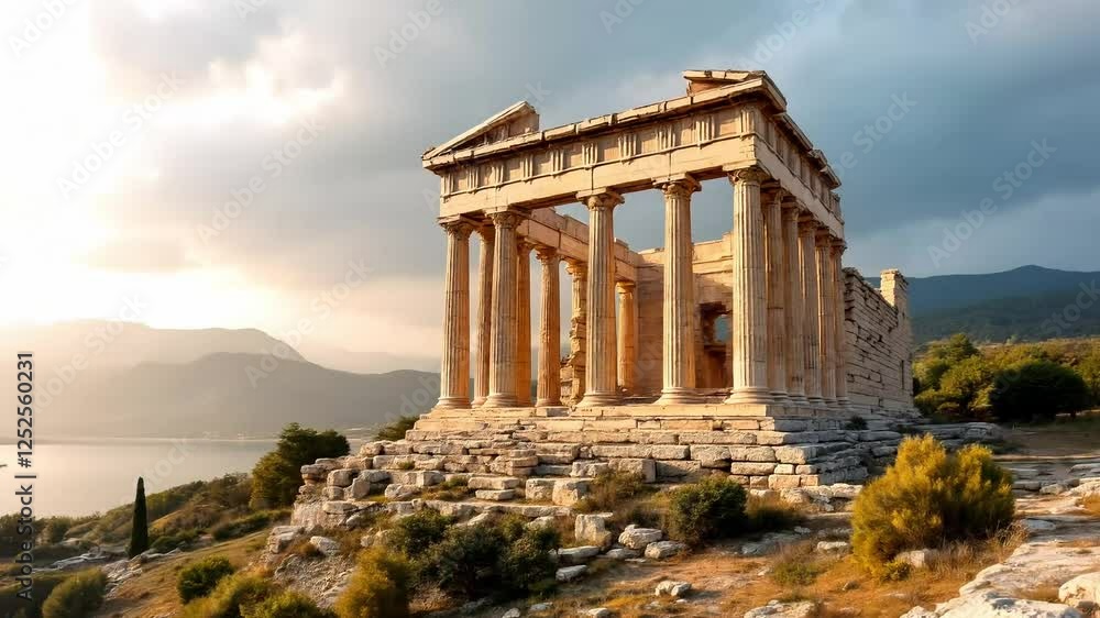 Temple of Poseidon at Sunion Greece Ancient Ruins Temple of Poseidon at Sunion Greece Ancient Ruins