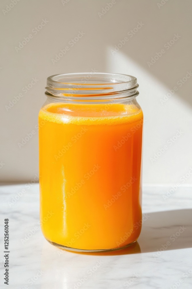Fresh and vibrant orange juice in a clear jar, perfect for a healthy breakfast or refreshing beverage. Fresh and vibrant orange juice in a clear jar, perfect for a healthy breakfast or refreshing beverage.